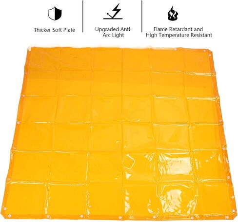Curtain Wall Welding Curtain Screen 5.7x5.7FT Flame Retardant 6 Grade Proof Welding Guard Screen Orange in Saudi Arabia