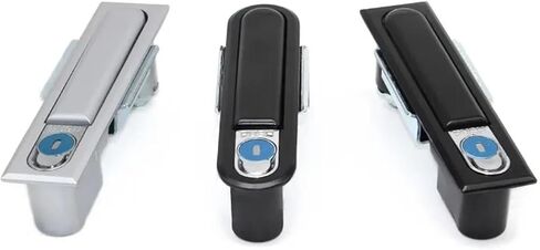 Black Silver Square Plane Lock MS818 Distribution Box Cabinet Door Locks Lock 1Pcs(A Black) in Saudi Arabia