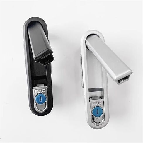 Black Silver Square Plane Lock MS818 Distribution Box Cabinet Door Locks Lock 1Pcs(A Black) in Saudi Arabia