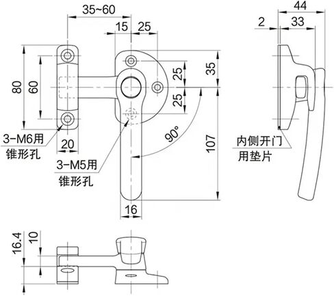 Rotary Stainless Steel Hinge Lock Steam Cabinet Kitchenware Handle 1Pcs(R) in Saudi Arabia