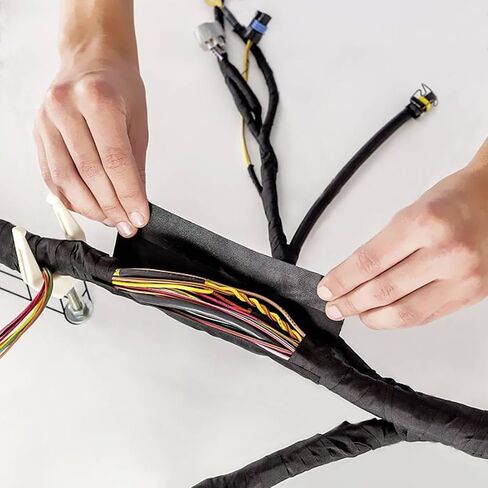 شريط تسخير الأسلاك عالية temp tempsive النسيج الشريط 1 بوصة × 50 قدم لالتفاف تسخير محرك السيارات ، حماية الكابلات الكهربائية ، تخميد الضوضاء in Saudi Arabia