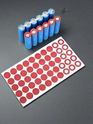 500PCS 18650 Lithium Battery Insulator Ring Self Adhesive Hollow Paper Pad Electrical Insulating Adhesive Paper Red in Saudi Arabia