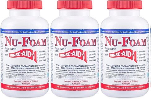 Sanitizing Tablets for Bar Glassware – Superior Rinse Aid - Hand Washing Bar, Tavern, Brewery Supplies - Spotless Serving Glasses - 3 Pack 300 Tablets/ 1,800 Quarts Sanitizing Solution in Saudi Arabia