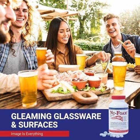 Sanitizing Tablets for Bar Glassware – Superior Rinse Aid - Hand Washing Bar, Tavern, Brewery Supplies - Spotless Serving Glasses - 3 Pack 300 Tablets/ 1,800 Quarts Sanitizing Solution in Saudi Arabia
