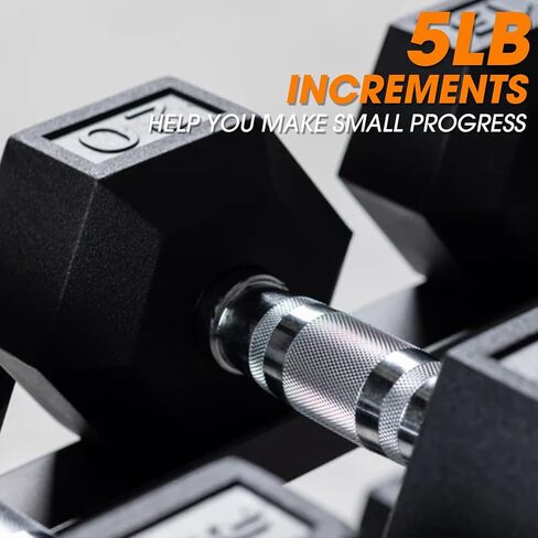 Mikolo Dummbell مجموعات مع رف ، dumbbells السداسية المطاطية ، وخيارات متعددة في 160/200/380/450/550 رطل ، أوزان اليد مع مقبض الكروم لتدريب القوة in Kuwait