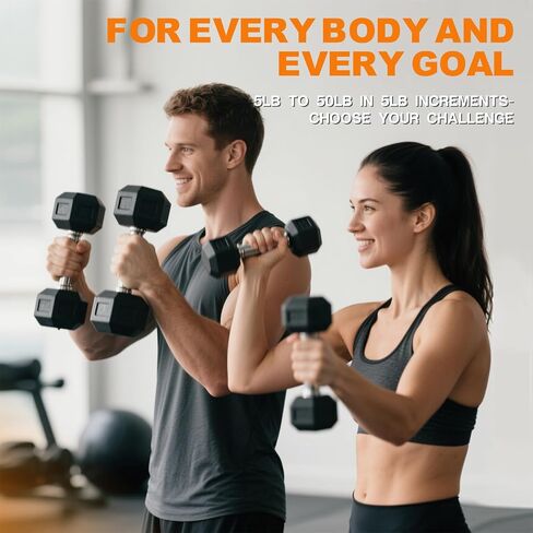 Mikolo Dummbell مجموعات مع رف ، dumbbells السداسية المطاطية ، وخيارات متعددة في 160/200/380/450/550 رطل ، أوزان اليد مع مقبض الكروم لتدريب القوة in Kuwait
