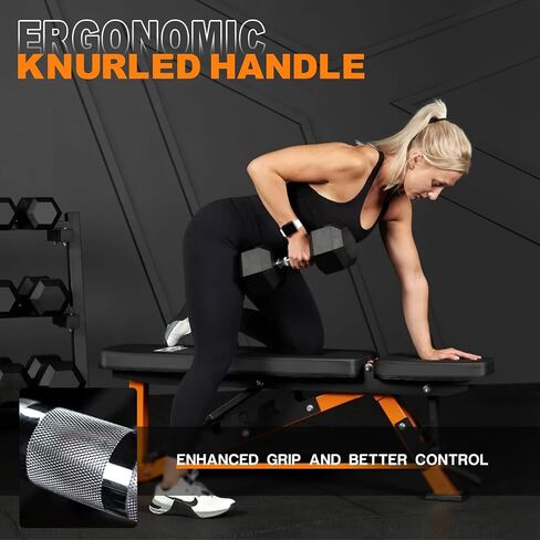 Mikolo Dummbell مجموعات مع رف ، dumbbells السداسية المطاطية ، وخيارات متعددة في 160/200/380/450/550 رطل ، أوزان اليد مع مقبض الكروم لتدريب القوة in Kuwait