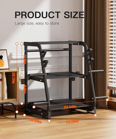 3-Tier Dumbbell Rack Stand Only - 700LB Heavy Duty Weight Storage Organizer with Thickened Steel Tube, Adjustable Weight Stand for Dumbbells, Barbells, Kettlebells, Black/Beige in Saudi Arabia
