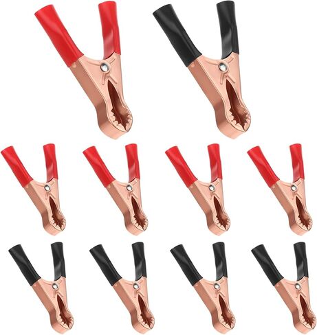 Giantree 10 Pcs Insulated Copper Plated Crocodile Clamp, Durable Metal Alligator Clips, 50A Electrical Alligator Clips Terminal Test Clamps, for Laboratory Electric Testing Work, and Cable Probe Clip in Saudi Arabia