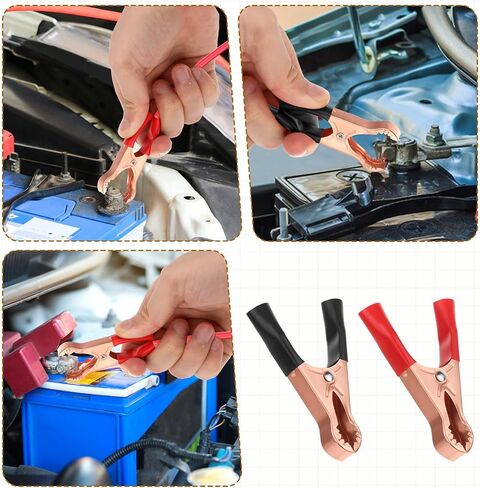 Giantree 10 Pcs Insulated Copper Plated Crocodile Clamp, Durable Metal Alligator Clips, 50A Electrical Alligator Clips Terminal Test Clamps, for Laboratory Electric Testing Work, and Cable Probe Clip in Saudi Arabia