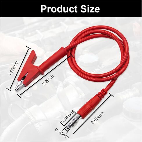 2pcs 4mm موز قابس إلى التمساح مقطع اختبار الكبلات سلك الرصاص مجموعة الكبلات - 3.3feet الأسلاك الاختبار الكهربائي خيوط مع مقطع التمساح لبطارية السيارات متعددة المذبحة in Saudi Arabia