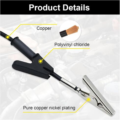 2pcs 4mm موز قابس إلى التمساح مقطع اختبار الكبلات سلك الرصاص مجموعة الكبلات - 3.3feet الأسلاك الاختبار الكهربائي خيوط مع مقطع التمساح لبطارية السيارات متعددة المذبحة in Saudi Arabia