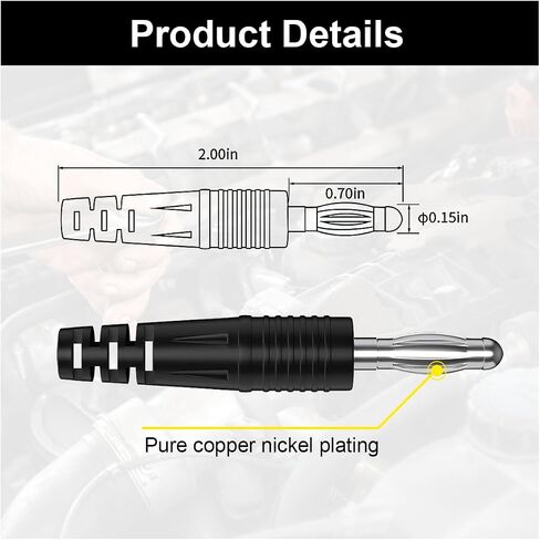 2pcs 4mm موز قابس إلى التمساح مقطع اختبار الكبلات سلك الرصاص مجموعة الكبلات - 3.3feet الأسلاك الاختبار الكهربائي خيوط مع مقطع التمساح لبطارية السيارات متعددة المذبحة in Saudi Arabia