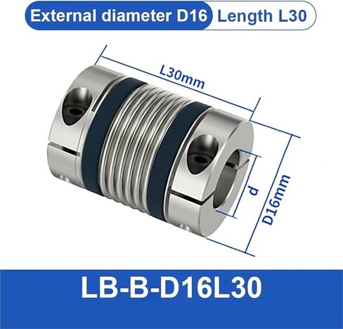 5pcs Cloweit LB-B-D16L30 3MM إلى 8 ملم مقرن ألومنيوم مقرن من الألومنيوم اقتران لاتصال المخرطة (LB-B-D16L30-3X5) in Kuwait