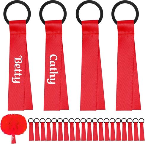 VAIPI 24 PCS CHEERLEADER POM POMS علامات التشجيع اسم العلامات العتاب علامات التروس فارغة تسميات اسم الشريط لحقائب سفراء مفاتيح حقيبة الظهر (أبيض) in Kuwait