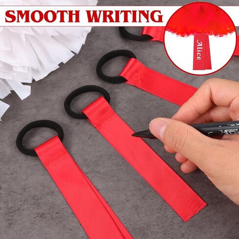VAIPI 24 PCS CHEERLEADER POM POMS علامات التشجيع اسم العلامات العتاب علامات التروس فارغة تسميات اسم الشريط لحقائب سفراء مفاتيح حقيبة الظهر (أبيض) in Kuwait
