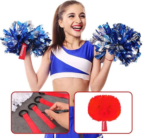 VAIPI 24 PCS CHEERLEADER POM POMS علامات التشجيع اسم العلامات العتاب علامات التروس فارغة تسميات اسم الشريط لحقائب سفراء مفاتيح حقيبة الظهر (أبيض) in Kuwait