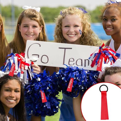 VAIPI 24 PCS CHEERLEADER POM POMS علامات التشجيع اسم العلامات العتاب علامات التروس فارغة تسميات اسم الشريط لحقائب سفراء مفاتيح حقيبة الظهر (أبيض) in Kuwait