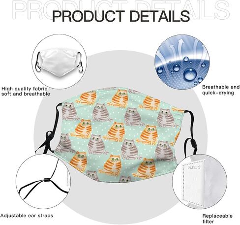 Cute Dolphins Wave Face Mask Adult Washable Reusable Pleated Anti Dust Mask with 2 Filter for Women Men Decorative in Saudi Arabia