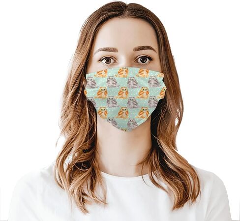 Cute Dolphins Wave Face Mask Adult Washable Reusable Pleated Anti Dust Mask with 2 Filter for Women Men Decorative in Saudi Arabia