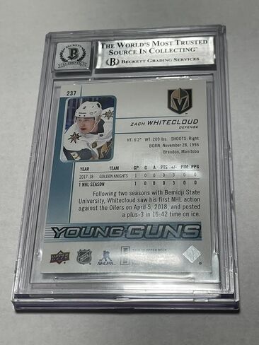 Zach Cloud وقعت UD Upper Deck Guns Young RC Card Slabbed Beckett BAS IP A - Hockey Slabbed Cardsed Cards in Saudi Arabia