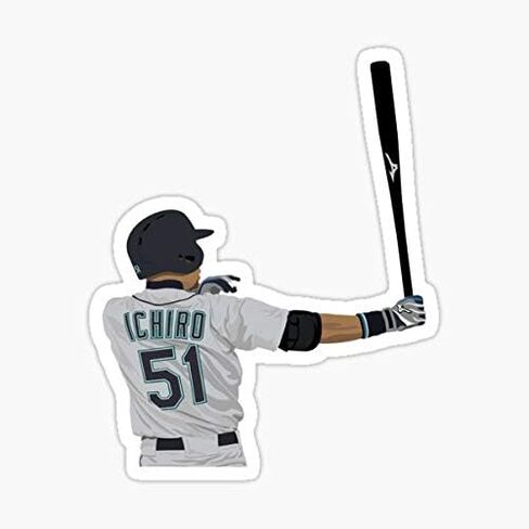 MLB Ichiro Suzuki 51 Sticker - Bright, Waterproof, Outdoor Vinyl Die Cut Rectangular Baseball Player Automobile Sticker in Saudi Arabia