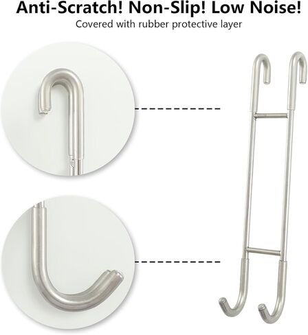 NINETREX Shower Door Hooks,Over Glass Door Hooks for Bathrooms Frameless Glass,Heavy Duty SUS 304 Stainless Steel Hook for Towels,Squeegee,Loofah,Shaver,Robe,2 Pack,Black,10Inch in Saudi Arabia