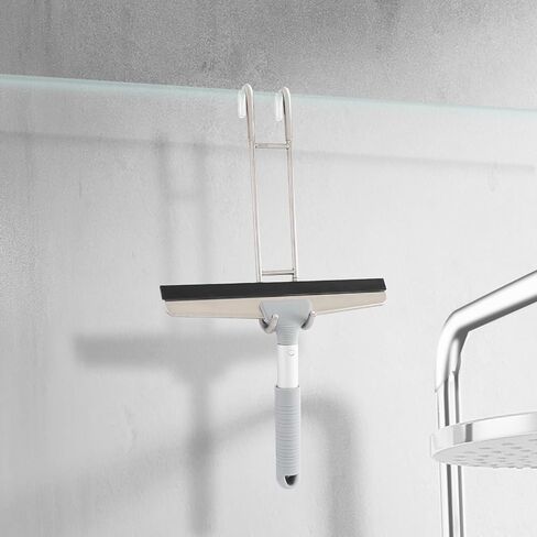 NINETREX Shower Door Hooks,Over Glass Door Hooks for Bathrooms Frameless Glass,Heavy Duty SUS 304 Stainless Steel Hook for Towels,Squeegee,Loofah,Shaver,Robe,2 Pack,Black,10Inch in Saudi Arabia