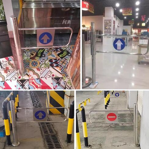 Stainless Steel 1-Way Safety Revolving Door - Double Spring-Loaded Swing Gate for Supermarkets, Half Waist Entrance/Exit Device (50cm Wide) in Kuwait