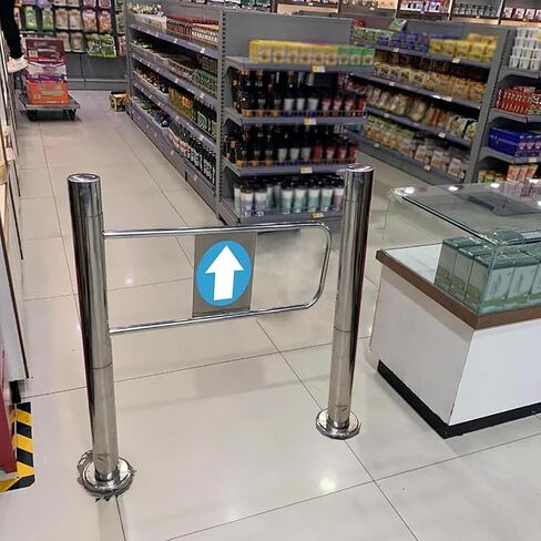 بوابة التأرجح التي تم تحميلها ذاتيًا ذاتية الربيع-باب الوصول إلى حاجز الصلب غير القابل للصدأ للمتاجر والمكتبات ، 55x100 سم ، سياج أمان متين مع ما بعد الجبل in Kuwait