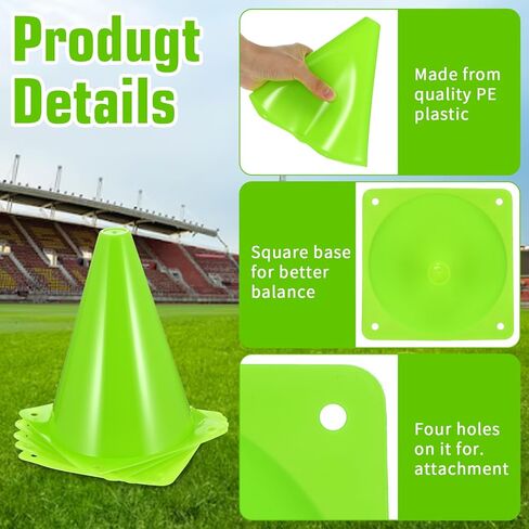 30 حزمة 7 بوصة من المخاريط البلاستيكية التدريب الرياضي خفة الحركة مخروطات مصغرة لكرة القدم والتزلج وكرة القدم وكرة السلة والألعاب الداخلية والخارجية معدات ممارسة الرياضة in Kuwait