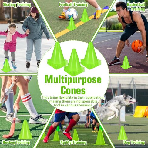 30 حزمة 7 بوصة من المخاريط البلاستيكية التدريب الرياضي خفة الحركة مخروطات مصغرة لكرة القدم والتزلج وكرة القدم وكرة السلة والألعاب الداخلية والخارجية معدات ممارسة الرياضة in Kuwait