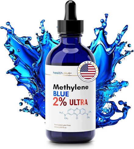 Health Plus+ Methylene Blue Drops 1% Solution, USP Grade, 60ml – Methylene Blue Pharmaceutical Grade, Formaldehyde-Free, Alcohol-Free, Third-Party Tested for Human Use in Saudi Arabia