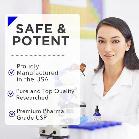 Health Plus+ Methylene Blue Drops 1% Solution, USP Grade, 60ml – Methylene Blue Pharmaceutical Grade, Formaldehyde-Free, Alcohol-Free, Third-Party Tested for Human Use in Saudi Arabia