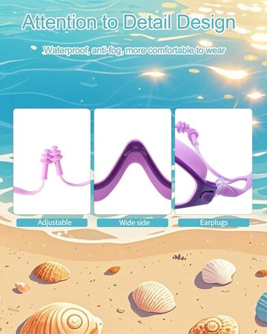 نظارات Seassprint للسباحة للأطفال 6-12 ، منظر على نطاق واسع الحماية من الأشعة فوق البنفسجية لا تسرب ، فتيات الفتيات الشباب نظارات السباحة in Kuwait