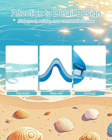 نظارات Seassprint للسباحة للأطفال 6-12 ، منظر على نطاق واسع الحماية من الأشعة فوق البنفسجية لا تسرب ، فتيات الفتيات الشباب نظارات السباحة in Saudi Arabia