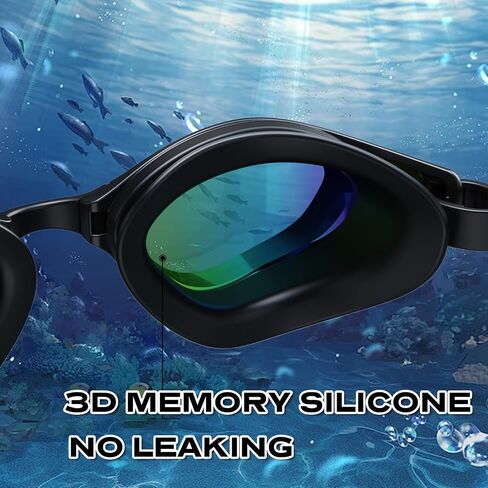 Swim Goggles, Polarized Swimming Goggles, Anti Fog No Leaking UV Protection Wide View Swim Glass for Women Men in Kuwait