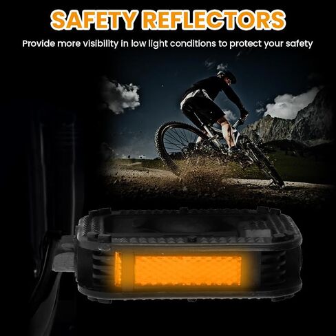 دواسات الدراجات ، دواسة الدراجات المضادة للانزلاق مع عاكس السلامة ، متوافقة مع الطريق والجبال والدراجات الإلكترونية in Kuwait