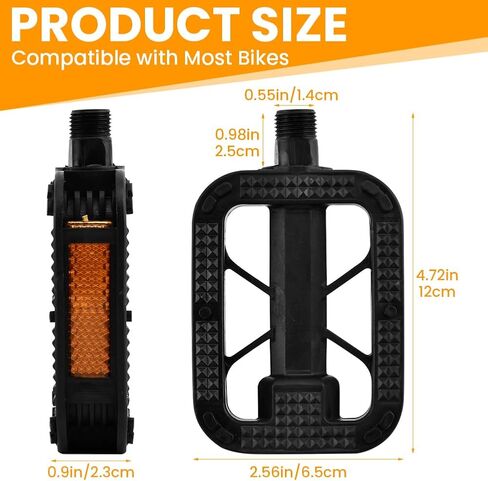 دواسات الدراجات ، دواسة الدراجات المضادة للانزلاق مع عاكس السلامة ، متوافقة مع الطريق والجبال والدراجات الإلكترونية in Kuwait