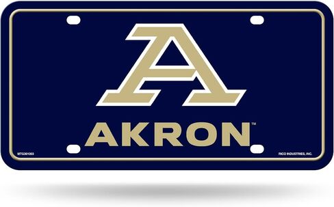 Rico Industries NCAA University of Akron Zips Metal Auto Tag 6 "× 12" - رائع للشاحنة/السيارات/سيارات الدفع الرباعي in Saudi Arabia