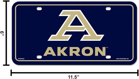 Rico Industries NCAA University of Akron Zips Metal Auto Tag 6 "× 12" - رائع للشاحنة/السيارات/سيارات الدفع الرباعي in Saudi Arabia