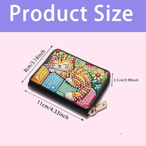 DIY Diamond Art Card Holder Wallet للعائلة ، Woodpecker Pattern Pattern Zipper Business Small Wallet Coin Pres in Kuwait