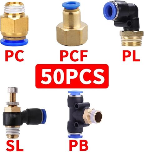 20/50pcs موصل سريع الهوائية 4mm-12mm خراطيم أنبوب هواء تركيب 1/4 "1/8" 3/8 "1/2" BSPT MALE THROW TROHE COUPLER (OD10MM-1I8 ، PL (50pcs)) in Kuwait