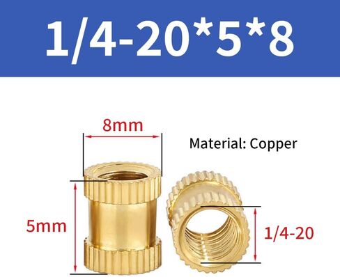 #6-32 إدراج ملولبة ، 50pcs #6-32 * 5/32 * 5.4mm C3640 مجموعة حرارة النحاس ، المكسرات الأمريكية ، المكسرات القياسية للأجهزة الخيطية للبلاستيك ومكونات الطباعة ثلاثية الأبعاد in Saudi Arabia