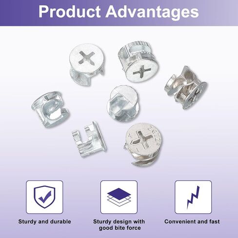Uxcell Furniture Cam Lock Hackers 13.4 × 10 مم ، و 15pcs cam قفل موصلات الجوز التجهيزات ، وموصل مفصل القفل المكسرات للخزانة ، والدرج ، وخزانة الملابس ، واللوحة ، in Saudi Arabia