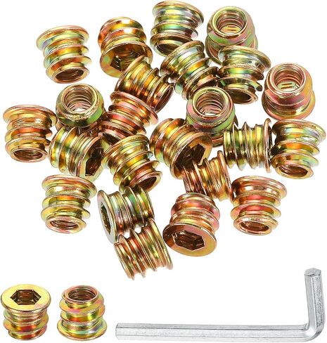 uxcell 100 pcs ملولب ملولب للخشب ، 1/4 " - 20 كربون من الأزرار السداسية السداسية محرك أقراص محرك الجوز in Saudi Arabia