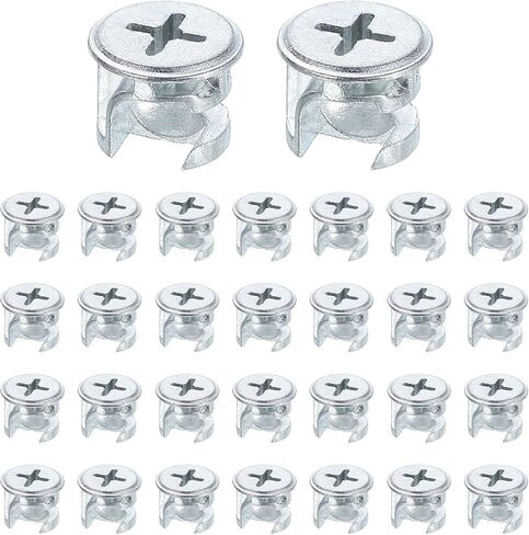 Uxcell Furniture Cam Lock Hackers 13.4 × 10 مم ، و 15pcs cam قفل موصلات الجوز التجهيزات ، وموصل مفصل القفل المكسرات للخزانة ، والدرج ، وخزانة الملابس ، واللوحة ، in Saudi Arabia