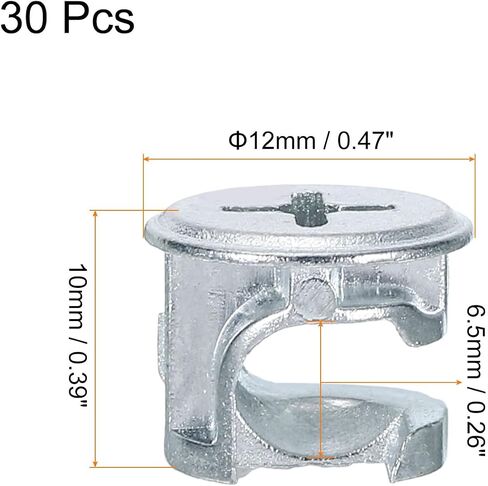 Uxcell Furniture Cam Lock Hackers 13.4 × 10 مم ، و 15pcs cam قفل موصلات الجوز التجهيزات ، وموصل مفصل القفل المكسرات للخزانة ، والدرج ، وخزانة الملابس ، واللوحة ، in Saudi Arabia