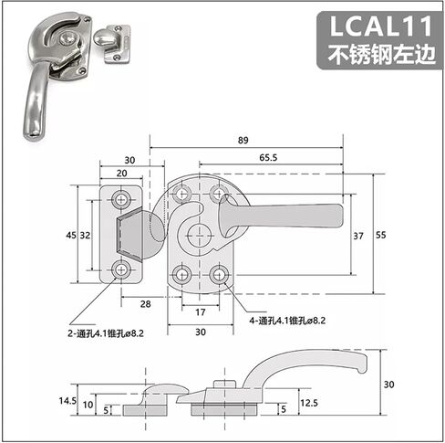 DK612 L Type Door Handle Lock Stainless Steel Cabinet 1Pcs(DK612-1) in Saudi Arabia