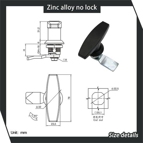 Zinc Alloy Protection Equipment Door with Key Lock Distribution Box Cabinet 1Pcs(Zinc Alloy with Lock) in Kuwait